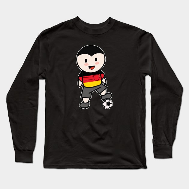 Football Boy Germany Long Sleeve T-Shirt by Foxxy Merch